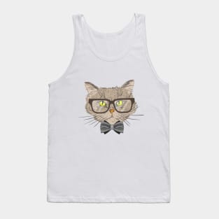 smart cat portrait Tank Top